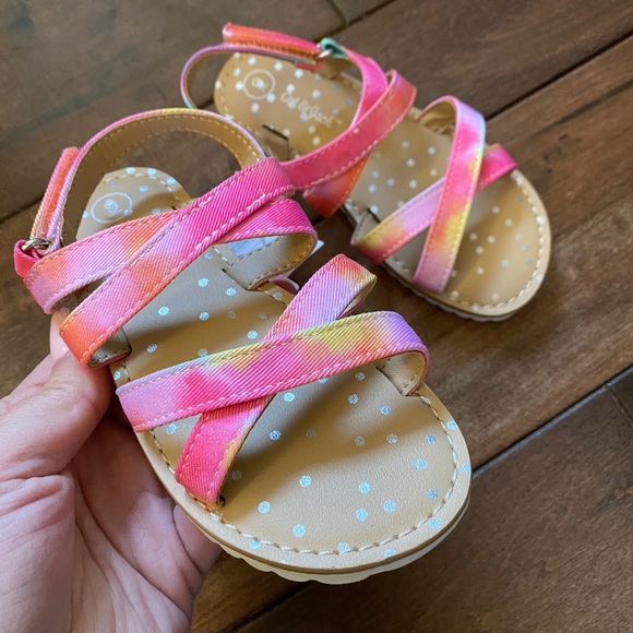 Cat & Jack Other - Toddler Peace Ankle Strap Sandals Tie Pink Orange